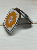 Sunflower personalized with a monogram compact mirror