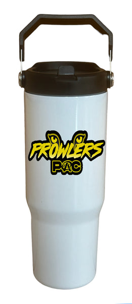 Prowlers PAC 2023-24 30 oz. White Flip Top Tumbler with handle