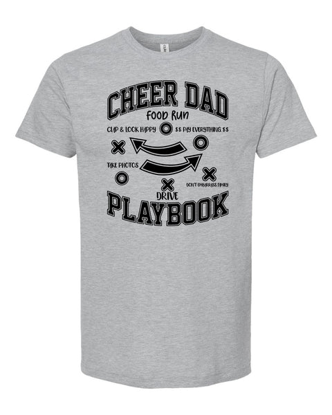Cheer Dad Playbook Heather Gray Color T-Shirt