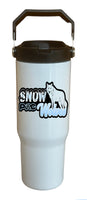 Snow Wolves PAC 2023-24 30 oz. White Flip Top Tumbler with handle