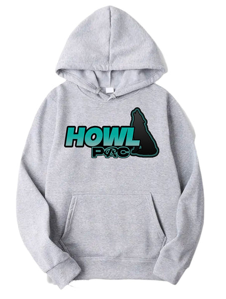 Howl PAC 2023-24 team Premier athletics logo Gray Hoodie