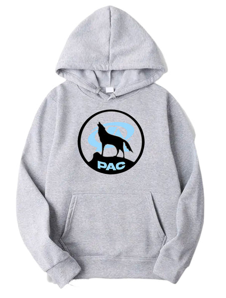 Wolf  PAC Howling at the moon Premier athletics logo Gray Hoodie
