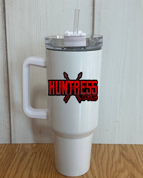 Huntress PAC 2023-24 40 oz. White Tumbler with handle