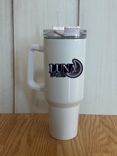 Luna  PAC 2023-24 40 oz. White Tumbler with handle