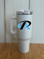 Premier Athletics Logo 40 oz. White Tumbler with handle