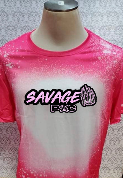 Savage 2023-24 PAC Pink  bleached  designed T-shirt