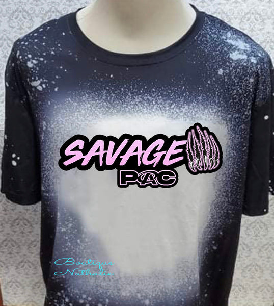 Savage 2023-24 PAC Black  bleached  designed T-shirt