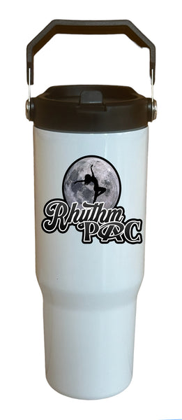 Rhythm PAC 2023-24 30 oz. White Flip Top Tumbler with handle