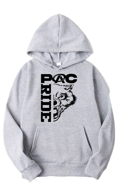 PAC Pride Wolf design with PA logo Gray Hoodie