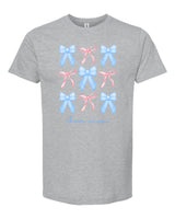 Multi Bow Cheer Mom Heather Gray T-Shirt
