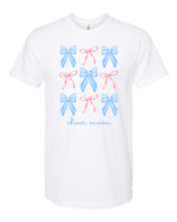 Multi Bow Cheer Mom White T-Shirt