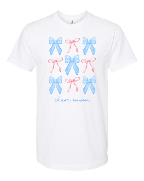 Multi Bow Cheer Mom White T-Shirt