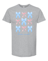 Multi Bow Cheer Coach Heather Gray T-Shirt