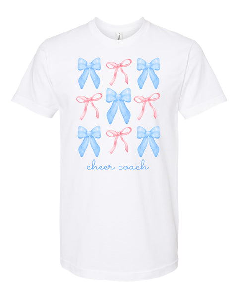 Multi Bow Cheer Coach White T-Shirt