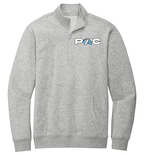 Light Heather Gray  1/4 Zip Pullover with White and Blue PAC Logo