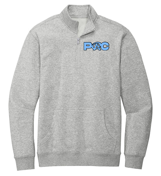 Light Heather Gray  1/4 Zip Pullover with Blue PAC Logo
