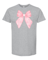 Pink Bow Cheer Heather Gray T-Shirt