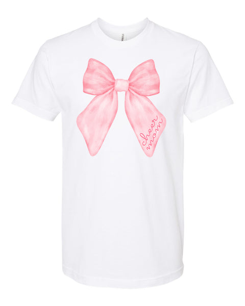 Pink Bow Cheer Mom T-Shirt