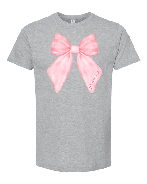 Pink Bow Premier Heather Gray T-Shirt