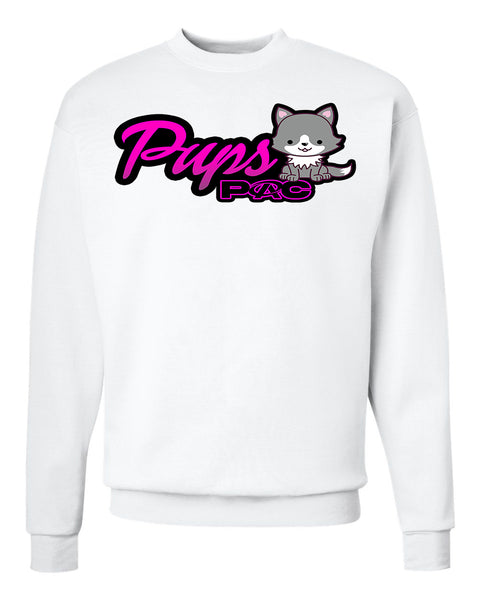 Pups White Crewneck Sweatshirt