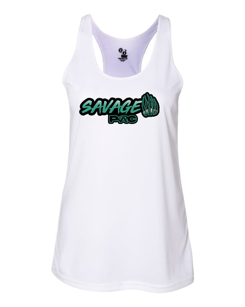 Savage PAC team logo racer back tank top