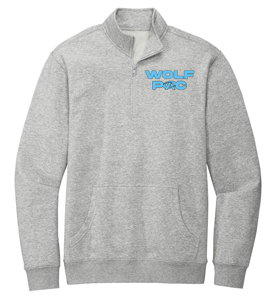 Light Heather Gray  1/4 Zip Pullover with Wolf PAC Logo