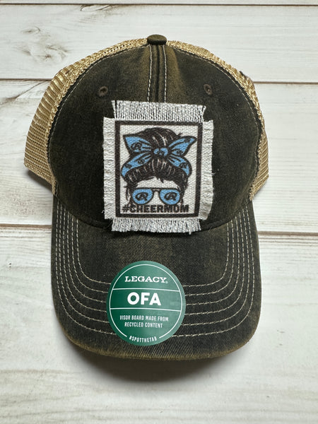 Messy Bun PA logo frayed patch on a charcoal legacy hat