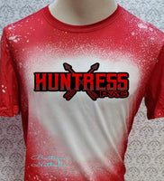 Huntress 2023-24 PAC logo Red  bleached  designed T-shirt