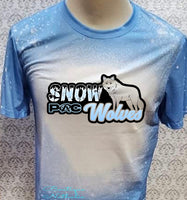 Snow Wolves 2023-24 PAC Carolina Blue  bleached  designed T-shirt