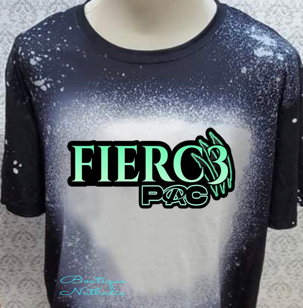 Fierce 2023-24 PAC logo Black  bleached  designed T-shirt