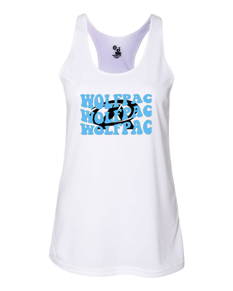 Wolf PAC wave design and PA logo racer back tank top