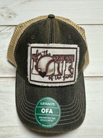 For the love of the game baseball  patch on a charcoal legacy hat