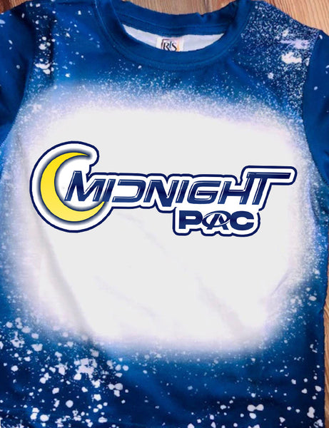 Midnight  2023-24 PAC  Navy Blue  bleached  designed T-shirt