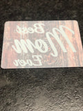 Personalized 'Best mom ever (or name of your choice) wood grain like background medium 8x10 rectangle cutting board.