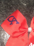 Red Columbia Academy 3 inch stiffened Cheer Style bow.