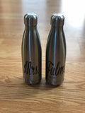 Mr. and Mrs.  steel water bottles (Set of 2)