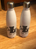 Personalized white stainless steel water bottles. (Set of 2)
