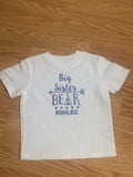 Big Sister Bear tribe Personalized Short Sleeve T-Shirt in blue vinyl