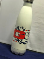 Let's Go Bulldog design soda water bottle
