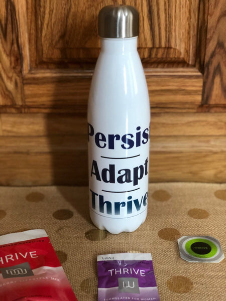 Persist-adapt-thrive White Steel insulated water bottle