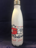 Let's Go Bulldog design with a personalized name soda water bottle