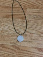 Persist Adapt Thrive designed round-necklace black cord necklace and silver pendant.