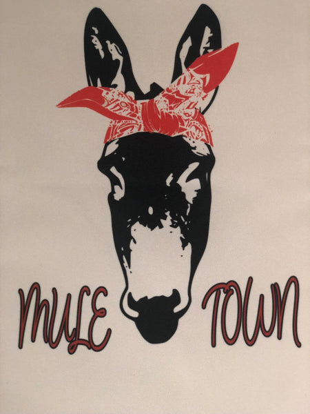 Mule Town Red Bandana Mule Design garden Flag