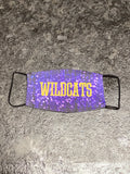 Wildcats purple background designed Face Cover