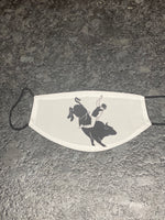 Bull riding rodeo designed white  Face Cover
