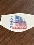 American Flag cannon designed with zip code white  Face Cover