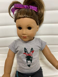 18 inch doll Mule design gray t-shirt