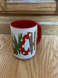 Grinch wording and picture designer 15 oz Mug with red