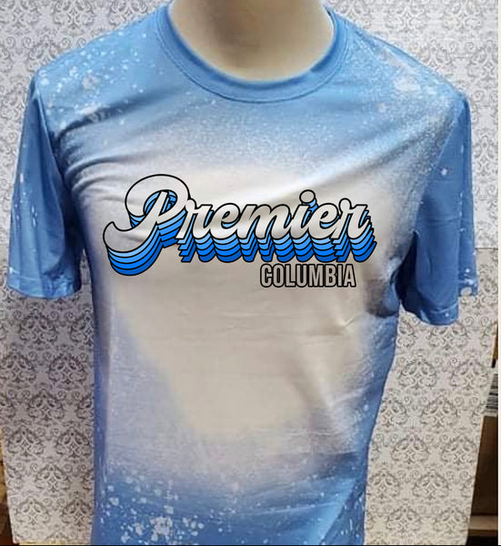 Premier  Columbia Carolina Blue bleached  designed T-shirt