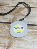 Softball mom with softball designed patch  Coin purse with Lanyard